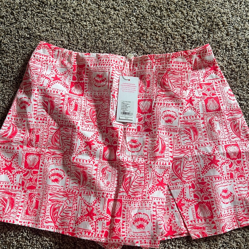 Lilly Pulitzer Red and White Skirt